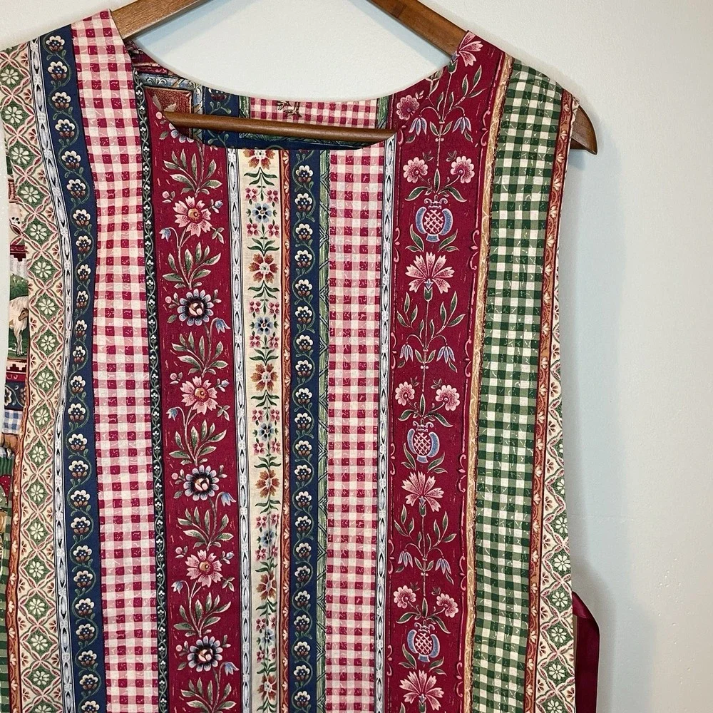 Handmade Reversible Cobbler Apron Farm Themed Homestead Trad‎ Wife